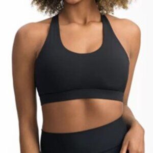 Lole Women's Sports Bra Black and Gray Patterned Crop Top size xl 38C/D